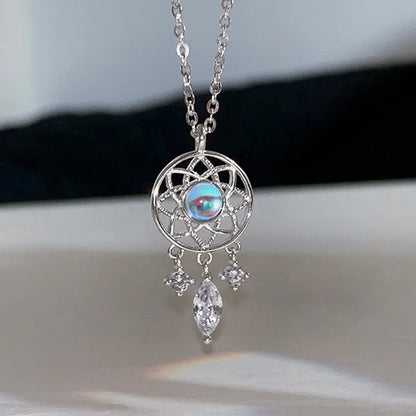 Glam Dreamcatcher Alloy Tassel Plating Inlay Artificial Gemstones Women'S Pendant Necklace