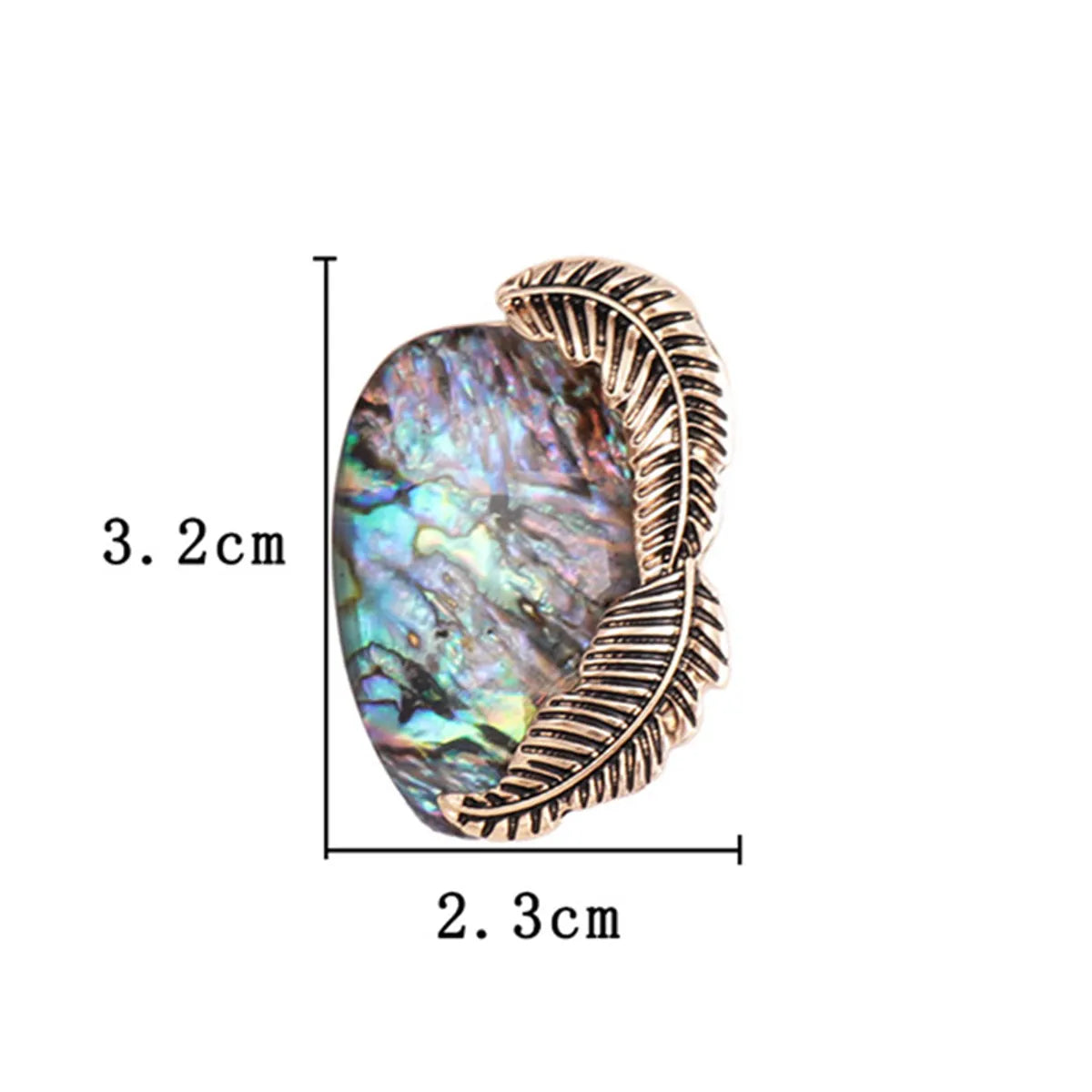 Glam Ethnic Style Shiny Leaves Alloy Plating Inlay Acrylic Shell 18k Gold Plated Women's Rings