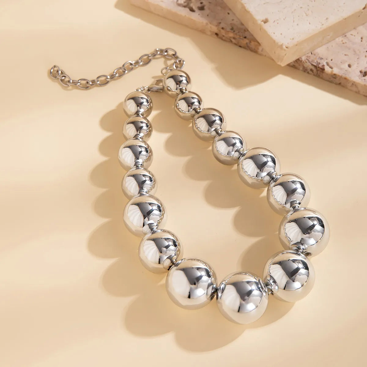 Glam Exaggerated Geometric Ccb Artificial Pearl Beaded Plating Valentine's Day Women's Necklace