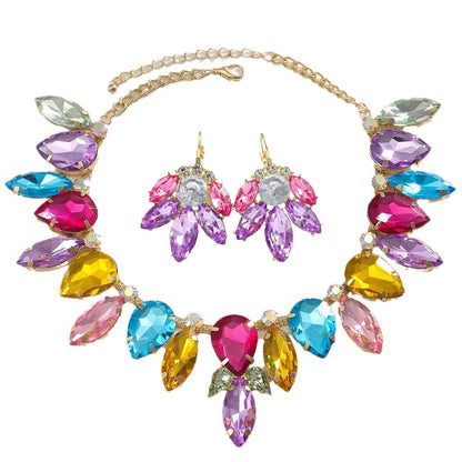 Glam Exaggerated Luxurious Colorful Solid Color Arylic Alloy Acrylic Women'S Earrings Necklace Jewelry Set