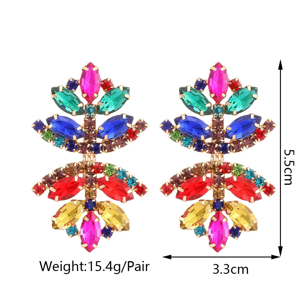 Glam French Style Beach Maple Leaf Copper Alloy Inlay Artificial Gemstones Women'S Drop Earrings