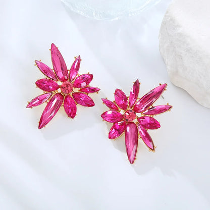 Glam Geometric Alloy Inlay Rhinestones Gold Plated Women's Drop Earrings