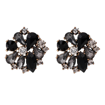 Glam Lady Flower Alloy Plating Inlay Artificial Crystal Women'S Ear Studs