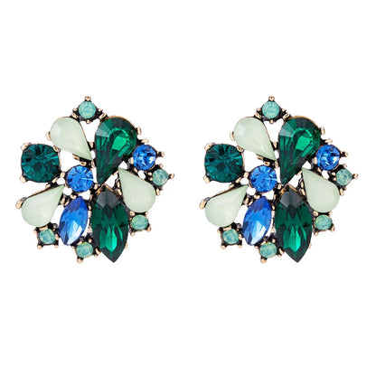 Glam Lady Flower Alloy Plating Inlay Artificial Crystal Women'S Ear Studs