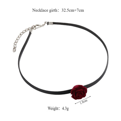 Glam Lady Flower Pu Leather Resin Women's Choker