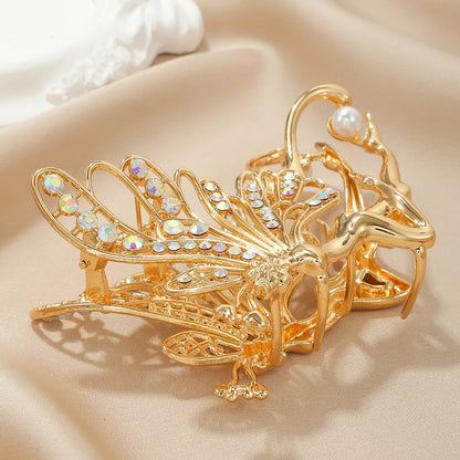 Glam Luxurious Butterfly Alloy Inlay Rhinestones Hair Claws