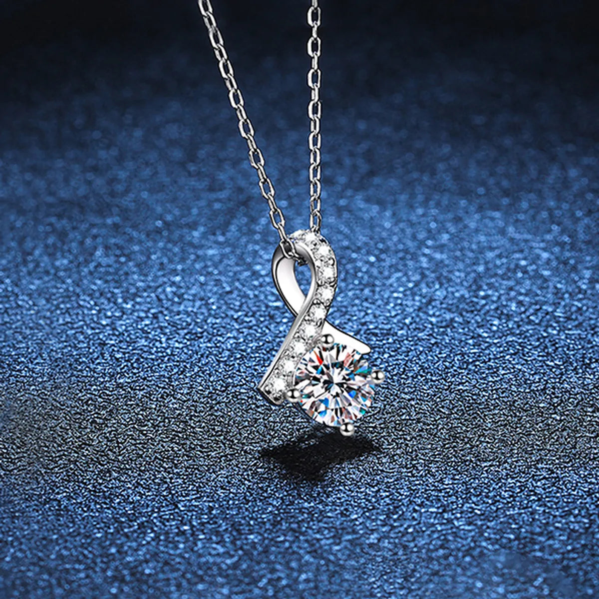 Glam Luxurious Geometric Sterling Silver Plating Inlay Zircon White Gold Plated Necklace Pendant