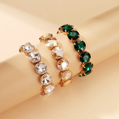 Glam Luxurious Round Square Heart Shape Artificial Crystal Alloy Wholesale Bracelets