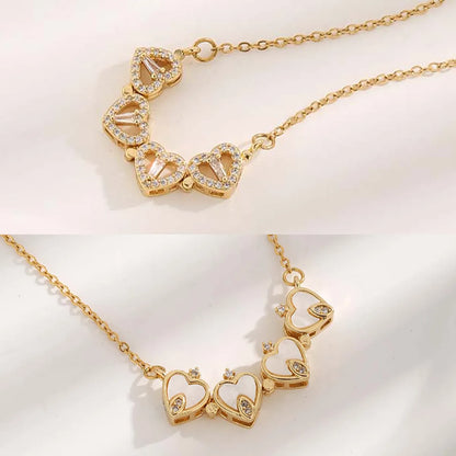 Glam Luxurious Simple Style Petal Titanium Steel Plating Inlay Zircon Gold Plated Pendant Necklace