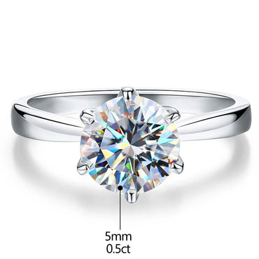 Glam Luxurious Solid Color Sterling Silver Gra Inlay Moissanite Rings