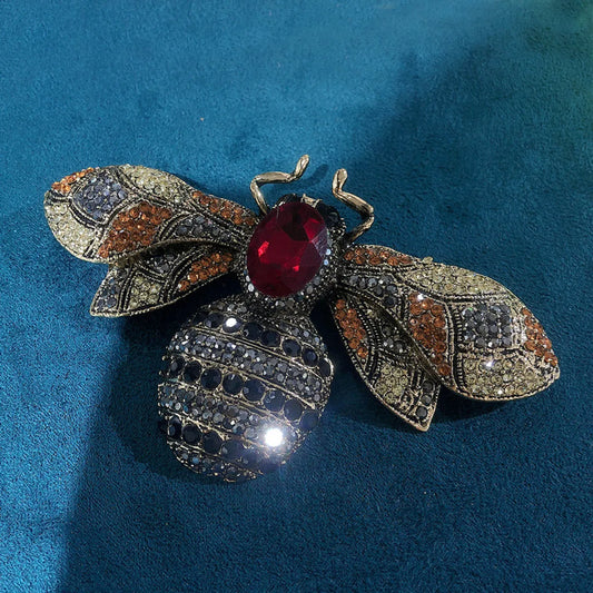 Glam Retro Bee Alloy Plating Inlay Rhinestones Unisex Brooches