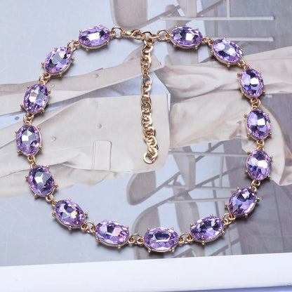 Glam Retro Oval Crystal Rhinestones Alloy Wholesale Bracelets Necklace