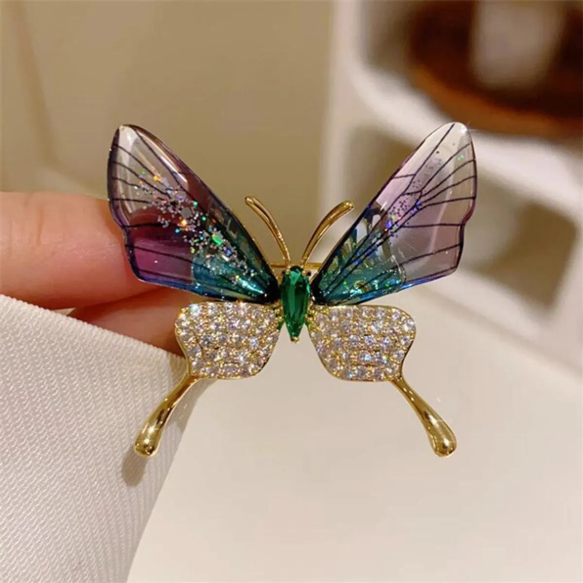 Glam Shiny Butterfly Bird Alloy Plating Inlay Artificial Pearls Rhinestones Unisex Brooches