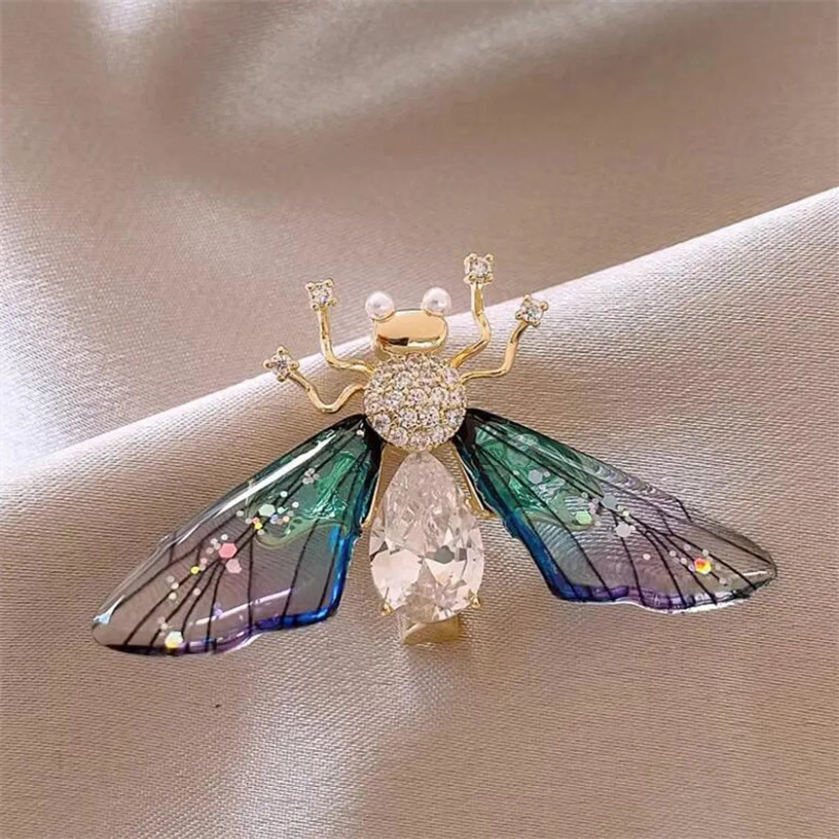 Glam Shiny Butterfly Bird Alloy Plating Inlay Artificial Pearls Rhinestones Unisex Brooches