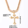 Copper Glam Shiny Plating Inlay Cross Rectangle Zircon Pendant Necklace