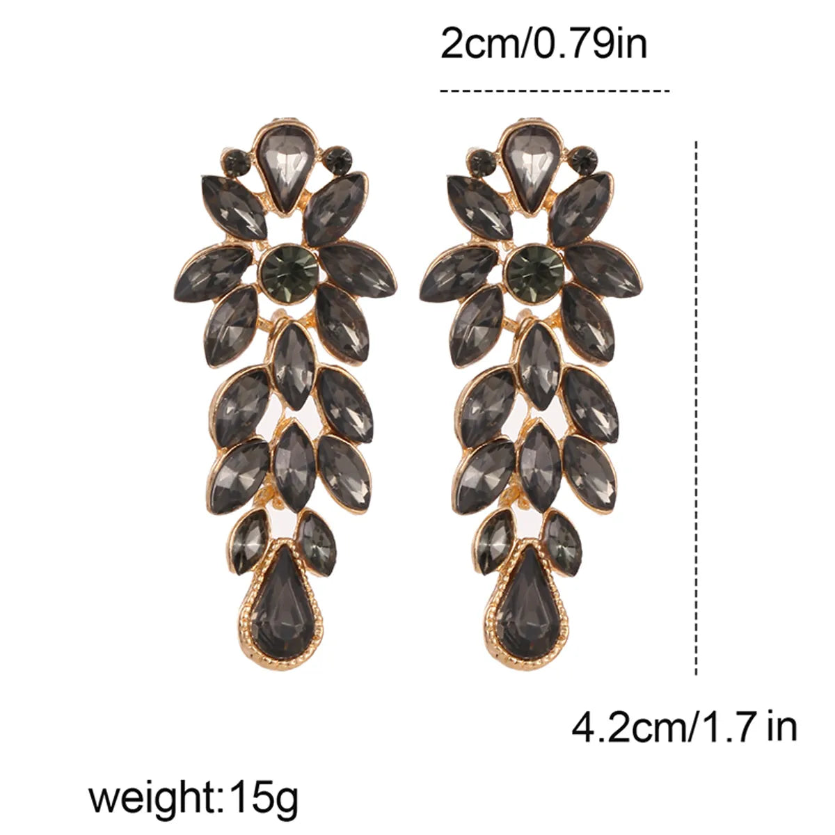 Glam Shiny Geometric Alloy Tassel Inlay Artificial Crystal Women'S Drop Earrings