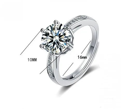 Glam Shiny Geometric Copper Plating Inlay Zircon White Gold Plated Open Rings