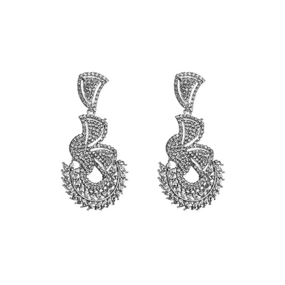 Glam Shiny Leaves Alloy Plating Inlay Rhinestones Glass Gold Plated Silver Plated Women'S Drop Earrings