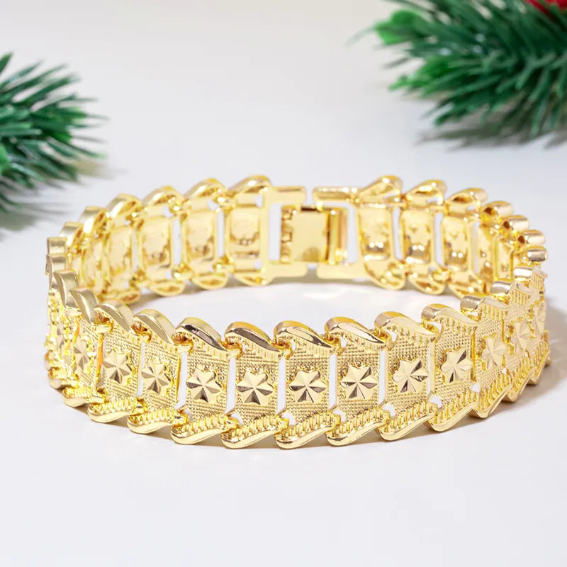 Glam Shiny Solid Color Alloy Buckle Men'S Bracelets