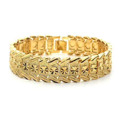 Glam Shiny Solid Color Alloy Buckle Men'S Bracelets