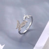 Copper K Gold Plated Rhodium Plated Glam Simple Style Inlay Butterfly Zircon Open Rings