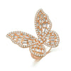 Copper K Gold Plated Rhodium Plated Glam Simple Style Inlay Butterfly Zircon Open Rings