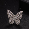 Copper K Gold Plated Rhodium Plated Glam Simple Style Inlay Butterfly Zircon Open Rings