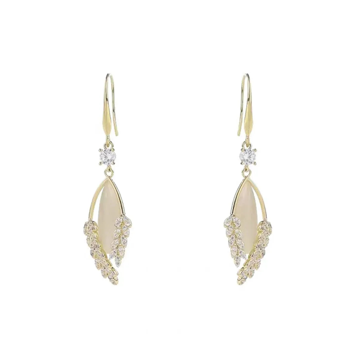 Glam Simple Style Round Alloy Inlay Zircon Women's Drop Earrings