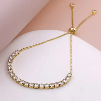 Glam Simple Style Square Copper 18k Gold Plated Zircon Tennis Bracelet In Bulk