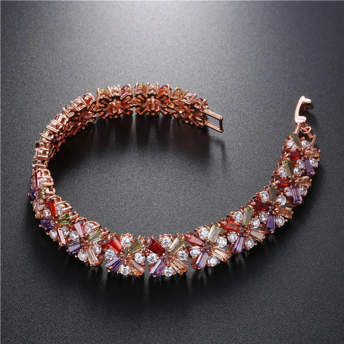 Glam Snowflake Copper Plating Inlay Zircon Bracelets