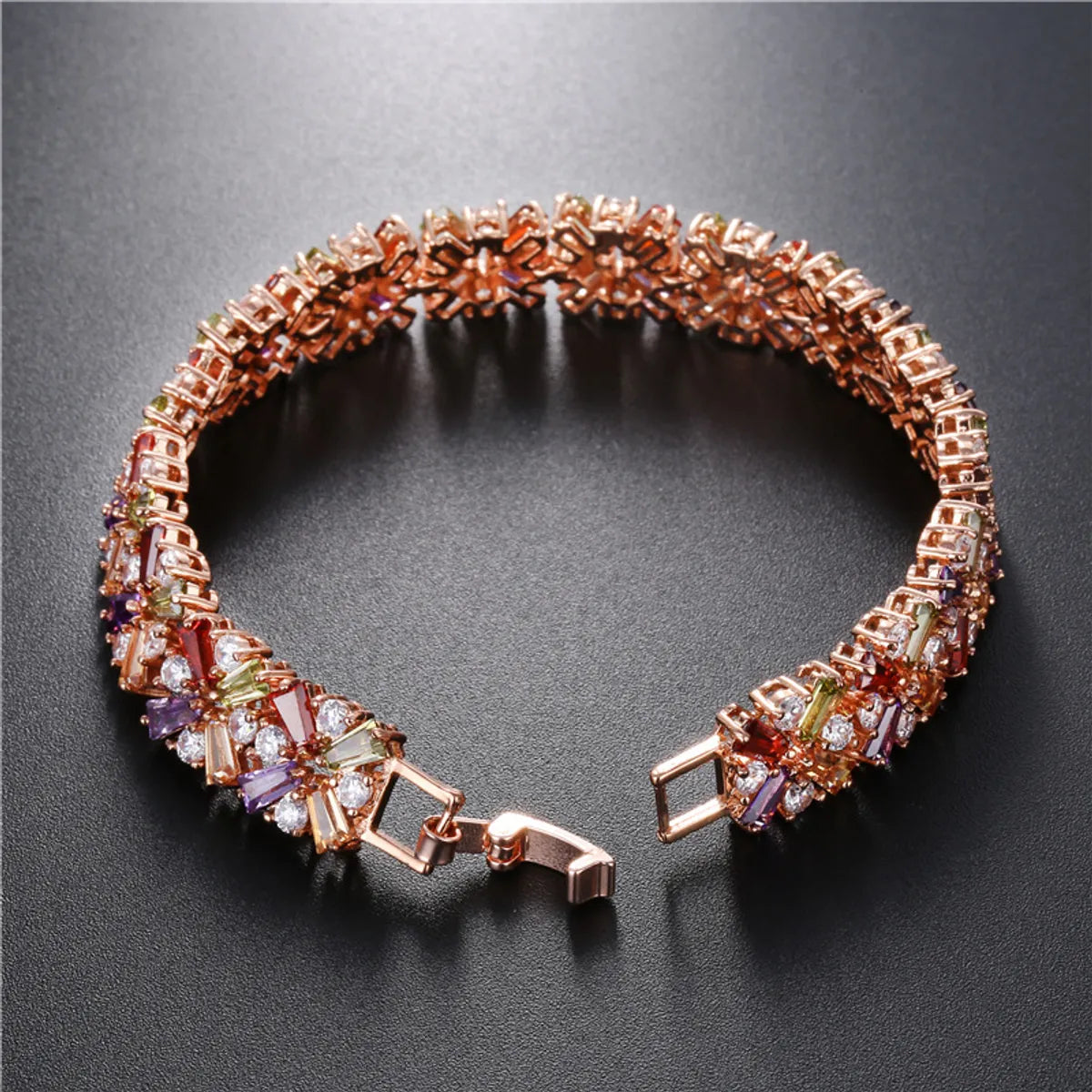 Glam Snowflake Copper Plating Inlay Zircon Bracelets