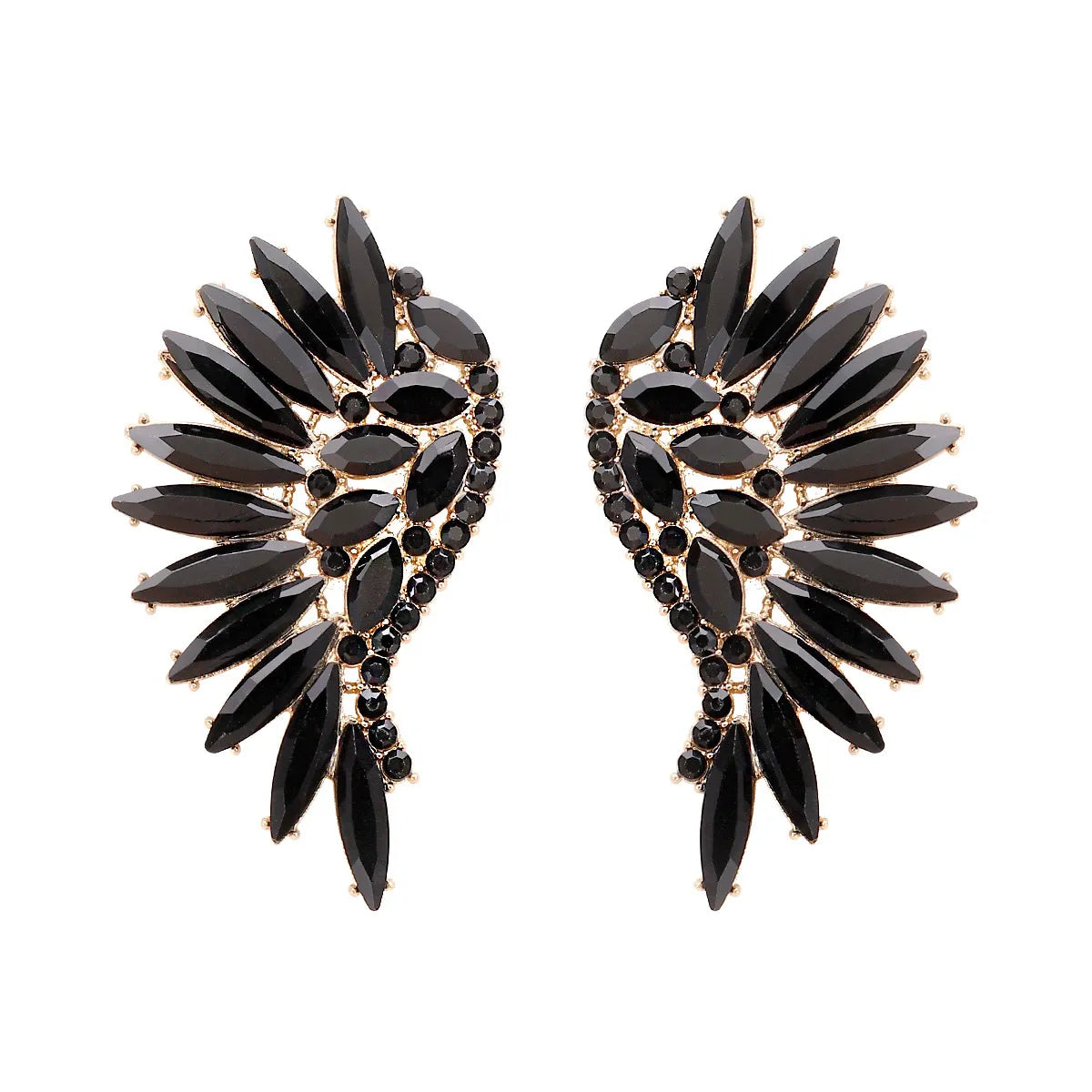 Glam Wings Alloy Inlay Rhinestones Women's Ear Studs 1 Pair