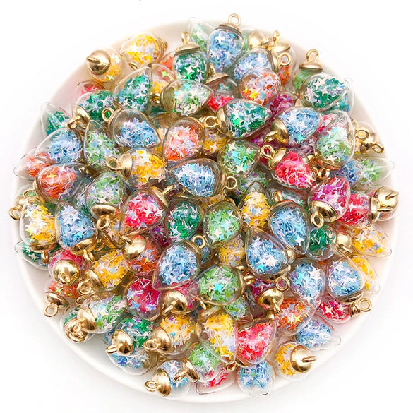 Glass Ball And Fivepointed Star Diy Jewelry Accessories Pendants With Glaze Treatment