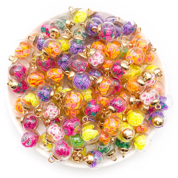 Glass Ball And Fivepointed Star Diy Jewelry Accessories Pendants With Glaze Treatment