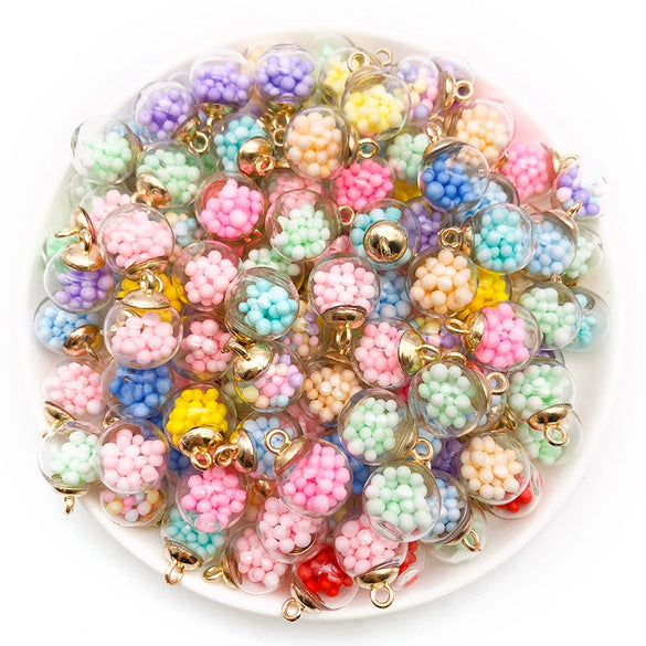 Glass Ball And Fivepointed Star Diy Jewelry Accessories Pendants With Glaze Treatment