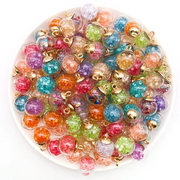 Glass Ball And Fivepointed Star Diy Jewelry Accessories Pendants With Glaze Treatment