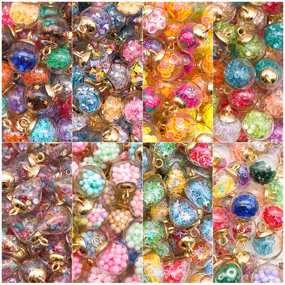 Glass Ball And Fivepointed Star Diy Jewelry Accessories Pendants With Glaze Treatment