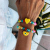 Glass Bracelet Geometric Pattern Evil Eye Shell Love Star Starfish Multipendant Electroplating