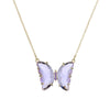 Glass Colored Glaze Butterfly Inlaid Zircon Cross Chain Necklace For Women Ins Style Animal Zodiac