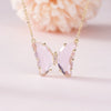 Glass Colored Glaze Butterfly Inlaid Zircon Cross Chain Necklace For Women Ins Style Animal Zodiac