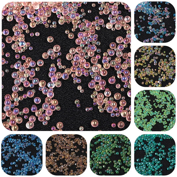 Glass Colored Plating Bubble Beads Mobile Phone Shell Accessories Diy Handmade Material