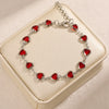 Glass Copper Silver Plated Simple Style Inlay Heart Shape Glass Bracelets