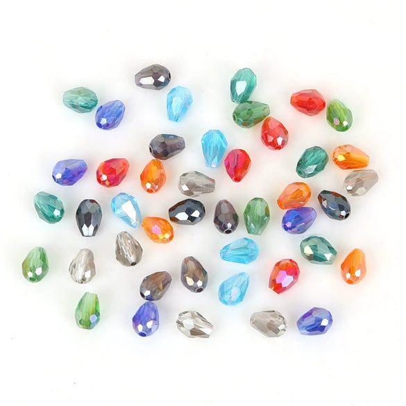Glass Crystal Drop Beads Handmade Diy Colored Beaded Accessories