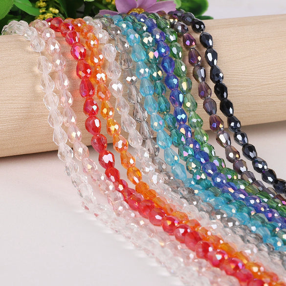 Glass Crystal Drop Beads Handmade Diy Colored Beaded Accessories