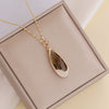 Glass Full Diamond Zircon Water Drop Pendant Necklace For Female Metal Material Drop Shape Design