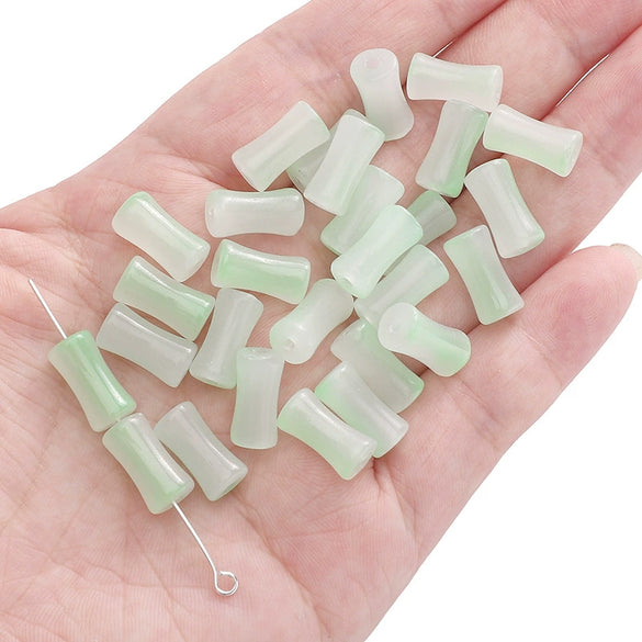 Glass Glaze Bamboo Beads Handmade Jewelry Hair Accessories Bracelet Necklace Material