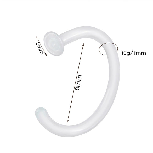 Glass Glaze Cshaped Bending Rod Nose Ring Puncture Nose Ornaments Unisex