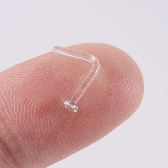 Glass Glaze Cshaped Bending Rod Nose Ring Puncture Nose Ornaments Unisex