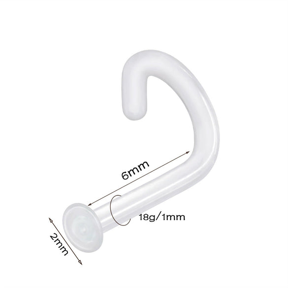 Glass Glaze Cshaped Bending Rod Nose Ring Puncture Nose Ornaments Unisex