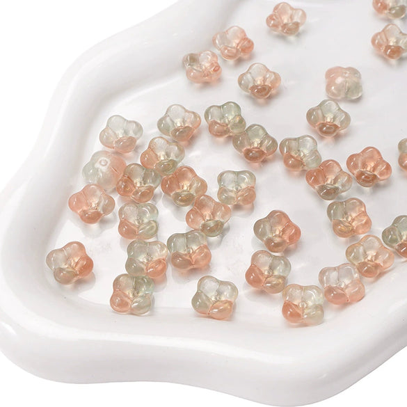 Glass Glaze Gradient Fat Osmanthus Beads Torus Loose Beads Diy Handmade Beaded Material For Bracelet Necklace Accessories